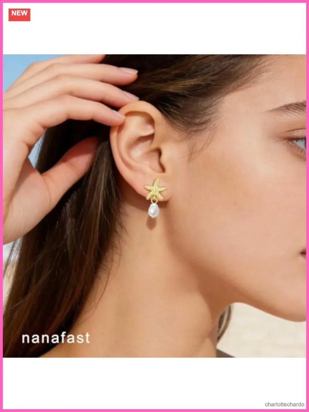 Starfish Pearl Drop Dangle Earrings Women Tropical Beach Summer Jewelry